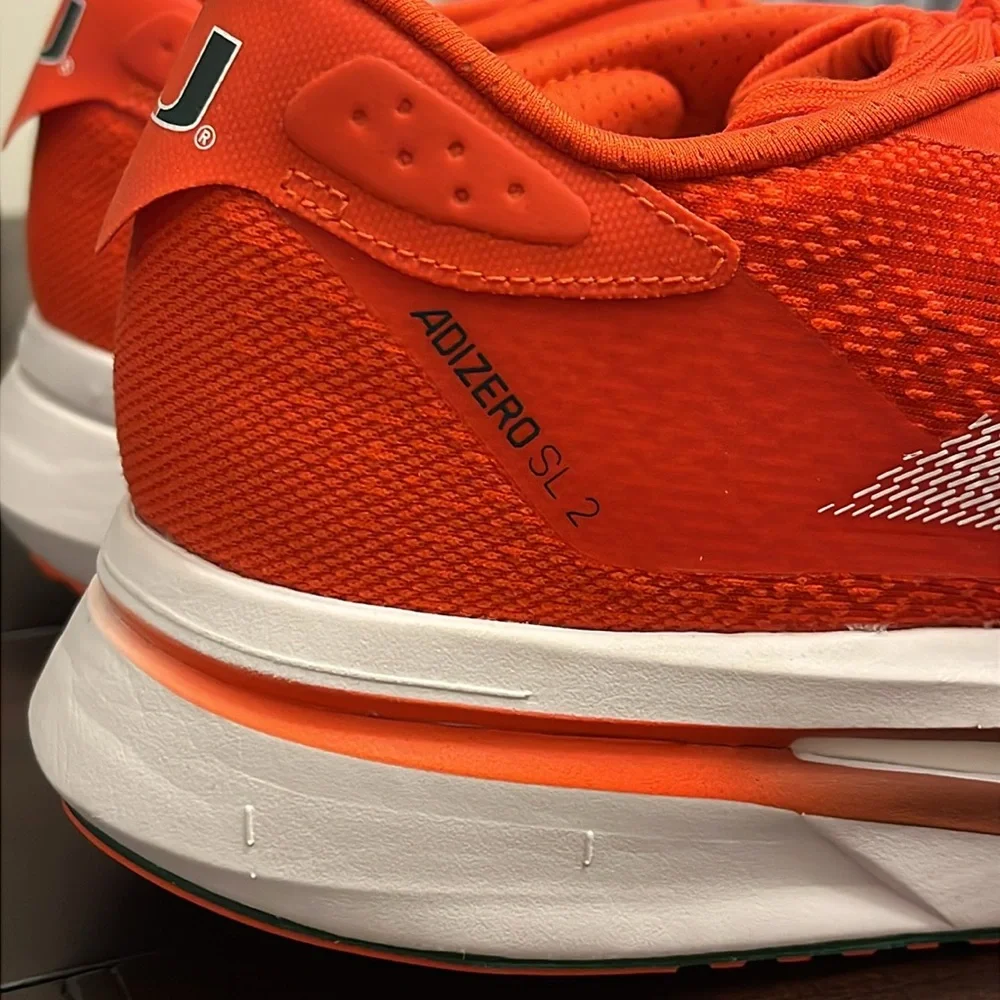 Adidas Adizero SL2 Miami Hurricanes Shoes Sneakers new JQ0240 Men’s Size 12